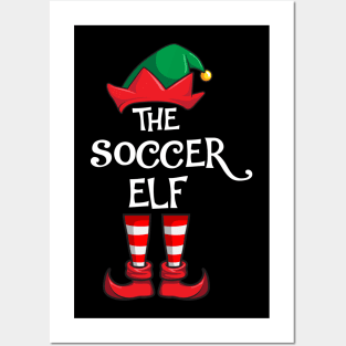 Soccer Elf Matching Family Christmas Sporty Posters and Art